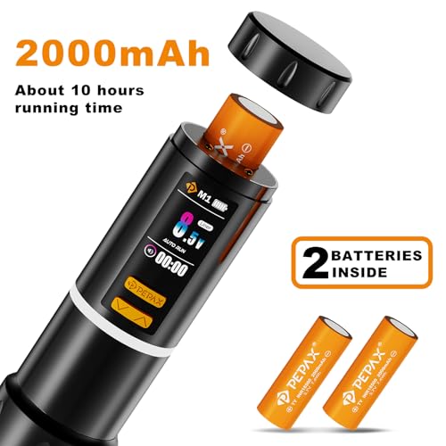 PEPAX Leve H3 Tattoo Pen Machine - Professional Cordless Tattoo Gun with 4.2mm Stroke Cartridges - with Smart LED Display 2000mAh Battery Brushless Motorfor for Lining Shading Coloring — view 4