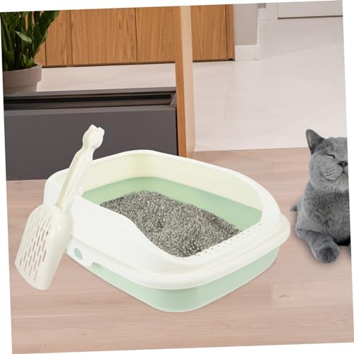 VANZACK 1 Conjunto De Caixa De Areia Para Gatos Pá Para Areia De Gato Recipiente Para Vaso Sanitário