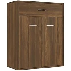 Estanterias Con Puertas Baratas vidaXL Aparador Mueble Salón Sala Armario Decoración Almacenaje Flotante Dormitorio Entrada Estante Cajón Madera Contrachapada Marrón Roble