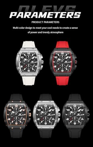Image of OLEVS Mens Watches Stylish Chronograph Waterproof Luminous Silicon Strap Multifunction Watches for Men Business Men Wrist Watch