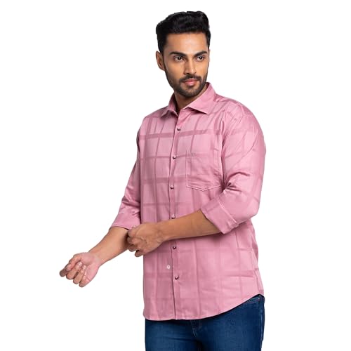 Image of Park Avenue Men's Solid Pattern Slim Fit Pure Cotton Full Sleeve Cut Away Collar Casual Shirt