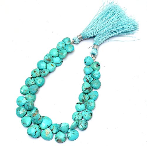Perles turquoise d'Arizona en cœur pour créer vos bijoux d'été et colliers bohèmes chic