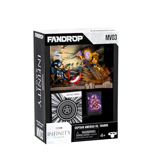 FANDROP MV03-Mavel Studios' Avengers Endgame - Captain America VS. Thanos, Combines An Epic Diorama, Artifacts & Scene Marker Creating A Display To Enhance Any Marvel Collection, 4 To Collect