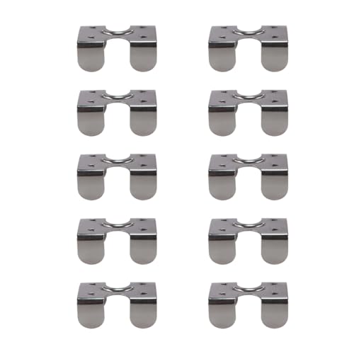 Enwye Lot De 10 Serre-câbles Doubles Robustes En Acier Inoxydable 304, Dimensions 40 Mm X 22 Mm, Pour Câbles De 10 À 12 Mm De Diamètre, Pinces De Pression Polyvalentes