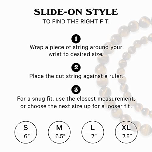 Lokai Gemstone Beaded Bracelet For Women & Men, Stone & Metal Collection - Tiger's Eye, (Small, 6 Inch Circumference) - Crystal & Gemstone Jewelry Fashion Bracelet Slides-On For Comfortable Fit #TOP3