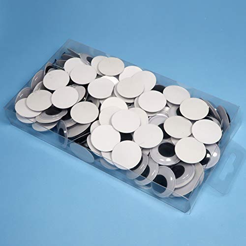 Toaob 150Pcs 1 Inch Plastic Wiggle Googly Eyes Self-Adhesive Black Round Sticker Eyes Diy Arts Crafts Scrapbooking Accessories #TOP6