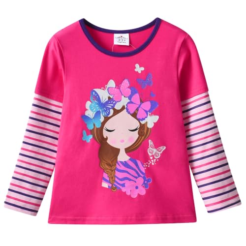 Image of VIKITA Girls Long Sleeve T-Shirt, Cotton Graphic Top