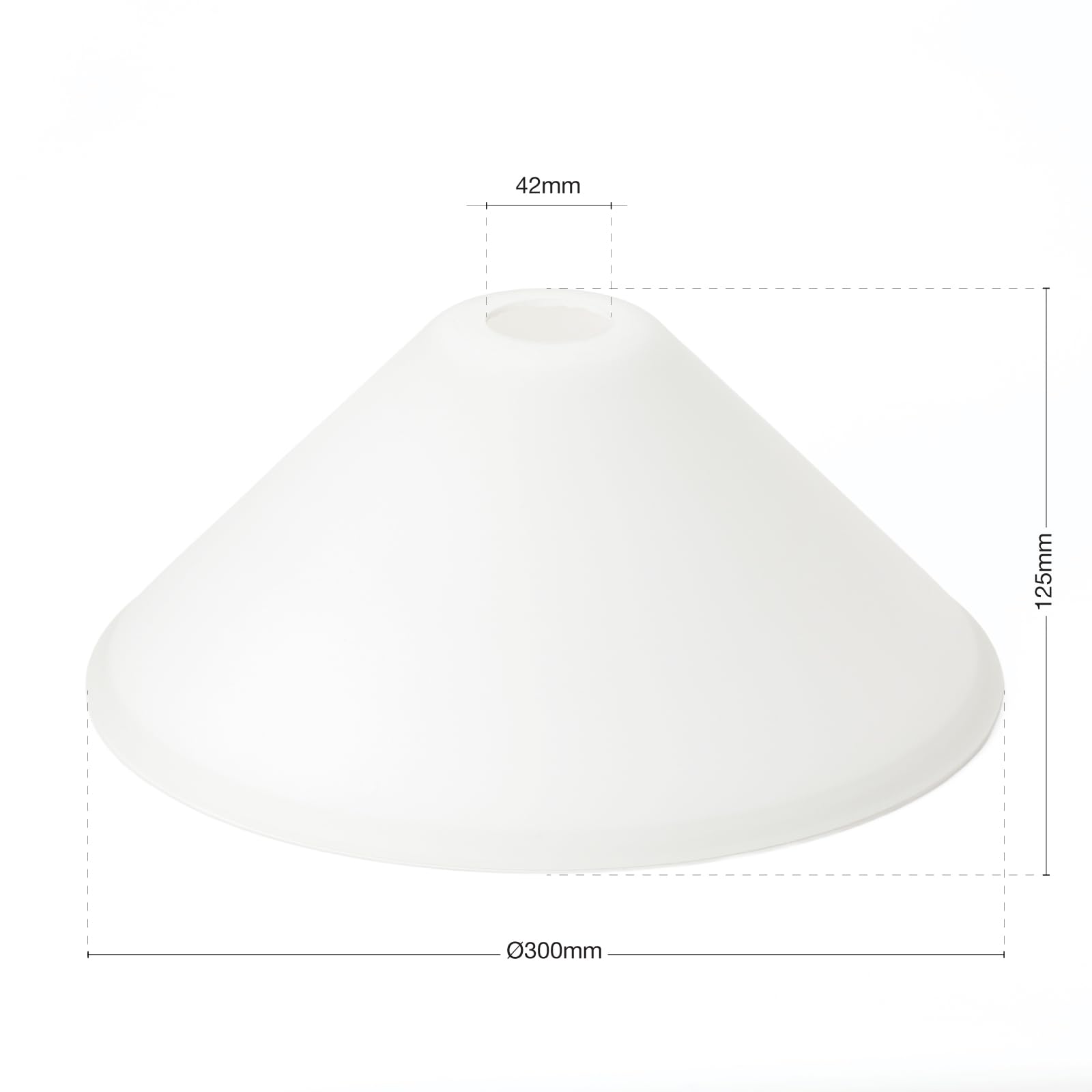 ORION LIGHTSTYLE Szkło zamienne klosz lampy (Ø 300 mm), otwór do oprawki E27, wysokość 125 mm, szkło lampy, szklany klosz, szklany stożek, matowy, biały