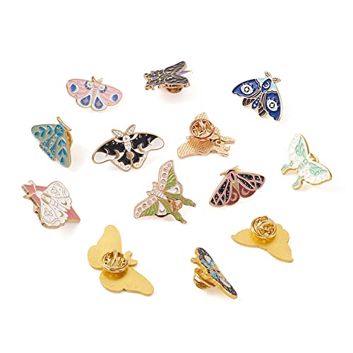 Image of Cheriswelry 16Pcs Butterfly Theme Enamel Pins Set Enamel Butterfly Lapel Pins Insect Animal Brooch Pins 14-30mm for Clothes Jacket Bags Backpack Hats Decoration