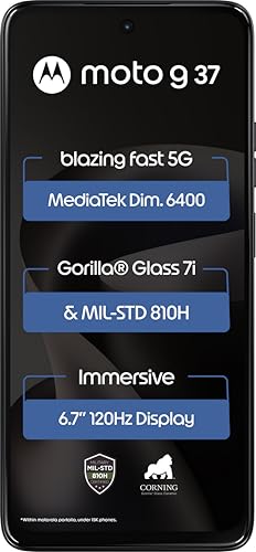 Image of Motorola Moto g37 5G (Pantone Impenetrable, 64GB Storage, 4GB RAM) | 6.67-inch HD+ 120Hz Display | Dimensity 6400 | 50MP Camera | 5200mAh Battery | 20W Charging
