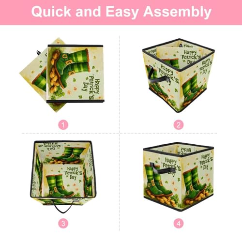 Boîte de rangement en forme de cube pour étagère avec double poignées