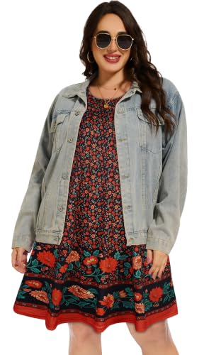 Image of Plus Size Summer Dresses Casual Tshirt Dress Loose Beach Pockets Sundress