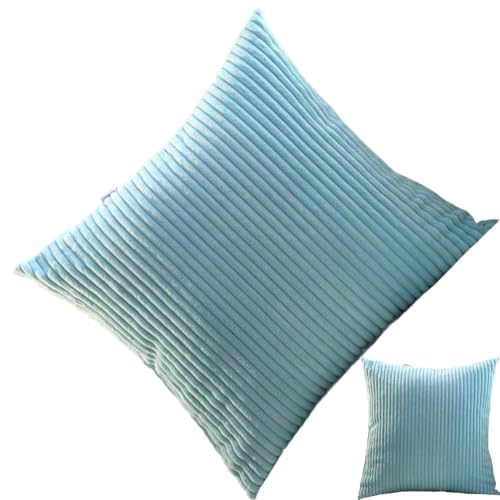 コーデュロイ柔軟装飾方形長方形抱き枕カバー60 x 60 50 x 70 80 x 80 cmクッション枕カバー、ソファーソファベッドチェアインテリア(E11,2pcs 45x45cm)