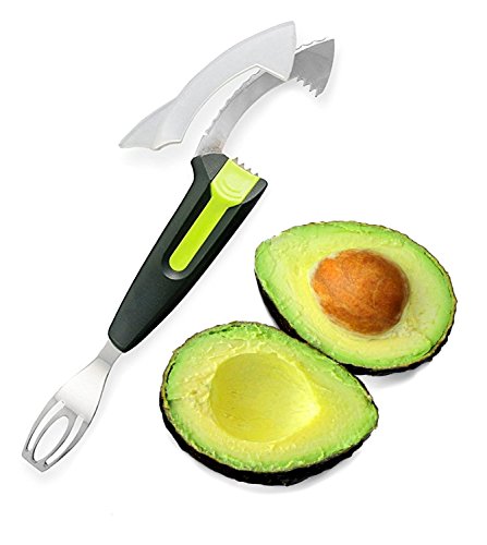 Kitchen Gizmo 4-in-1 Avocado Slicer Stainless Steel - Cut, Pit, Slice and Mash Avocado - Guacamole Made Easy