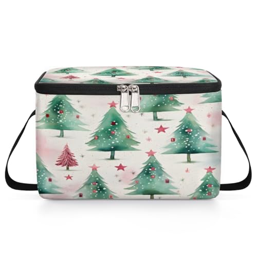 GzLeyigou Christmas Tree Star Lunch Bags for Women Men 9 Cans, Hot & Cold Food Delivery Bag Insulated Grocery Bag Insulated Lunch Box Cooler Bag for Office Work Picnic Beach