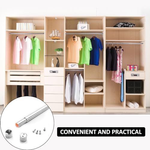 Verstellbare Kleiderstange Ohne Bohren,Ausziehbare Kleiderstange für Schrank,Kleiderbügel Ausziehbare aus Edelstahl,31-51cm Garderoben Stange,Schrank Rohr Ausziehbar