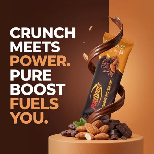Image of Choco Almond Protein Bar | 15g Protein Energy Bar | Gluten Free High Fiber Healthy Snack | Zero Added Sugar Nutrition Bar | Gym, Workout, Diet & Meal Replacement Snack - 50g (Pack of 6)