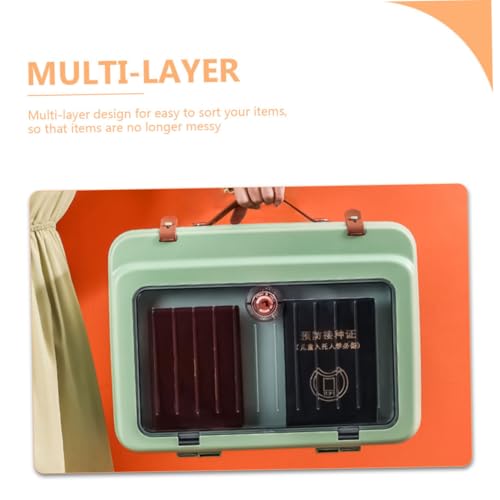 Sacoche porte-documents portable verte rangement multicouche - 3
