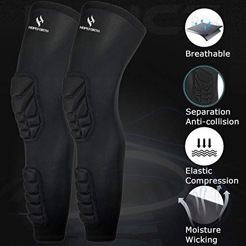 image for HOPEFORTH Knee Calf Padded 2 Pack Compression Leg Sleeve Thigh Sports 