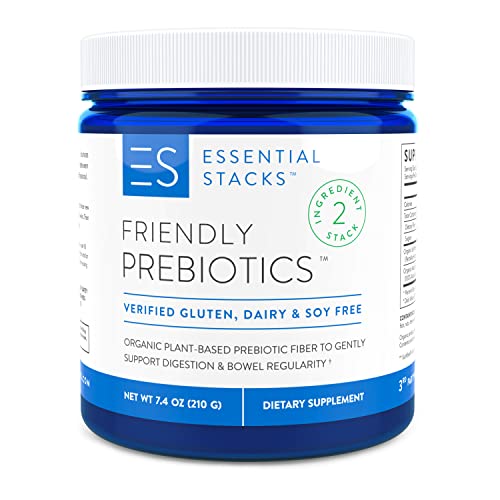 Organic 2-1 Acacia Fiber Powder (100% Acacia Senegal) & Sunfiber Prebiotic Fiber (Partially Hydrolyzed Guar Gum / PHGG) - Unique Blend of 2 Friendly Prebiotics - Unflavored Soluble Fiber Supplement