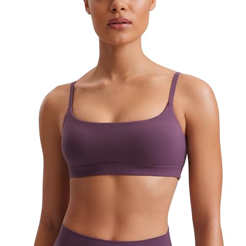 Image of CRZ YOGA Butterluxe Scoop Neck Sports Bras | Light Support, Removable Pads, Yoga, Extremely Soft, U Back, Adjustable Spaghetti Straps, for Women
