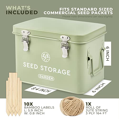 Wildgoose Seed Storage Box - Metal Seed Packet Organizer with Labels - Image 3