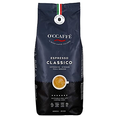 O'CCAFFÈ - Espresso Classico | 1 kg de granos de café enteros | café fuerte e intenso con un ligero toque de avellana | Calidad barista de una empresa familiar italiana Cover