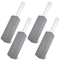 Bimsstein Toilettenreiniger mit Griff, 4 Stück Pumice Stone Toilet, Reinigungsstein für Klo, Effektiver Kalk und Urinsteinentferner