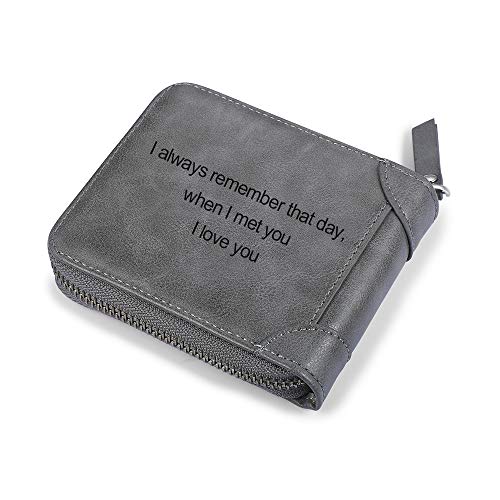 JewelOra Personalized Photo Wallet, Custom Photo Wallets for Men, Men's Zipper Wallet Customized Wallet for Father,Dad,Son,Boyfriend(Zipper 2)2
