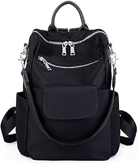 UTO Women Backpack 3 Way PU Leather Ladies Girls Rucksack Shoulder Travel School Bags, Black, Medium