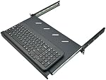 Electriduct 1U Keyboard Tray - Fully Extendable Universal 19" Rack Mount Sliding Shelf for Network Equipment Server Cabinet Enclosure with 3-Rail System and Mounting Hardware - 10.8" Deep