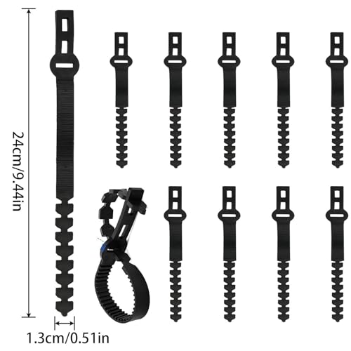 Bandes de support pour tuteurs d'arbre ajustables de 24 cm pour jardin et cour, lot de 10 pièces