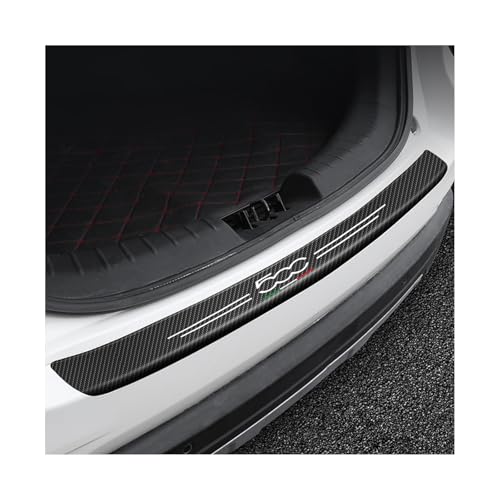 Car Carbon Fiber Rear Bumper Protector Strip for Fiat 500 500s，Auto Rear Trunk Door Sill Guard Sticker Plate Accessories