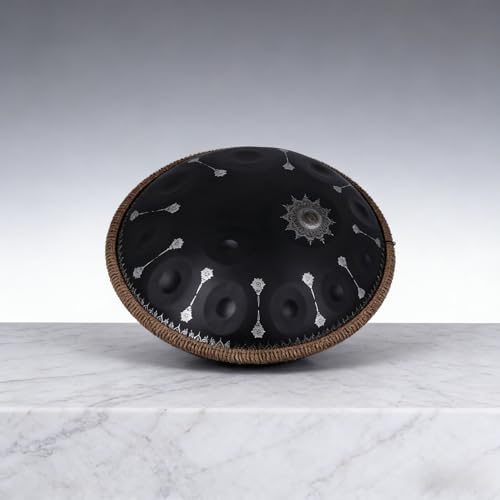Tambor Handpan negro con 10 notas y patrones miniatura 6