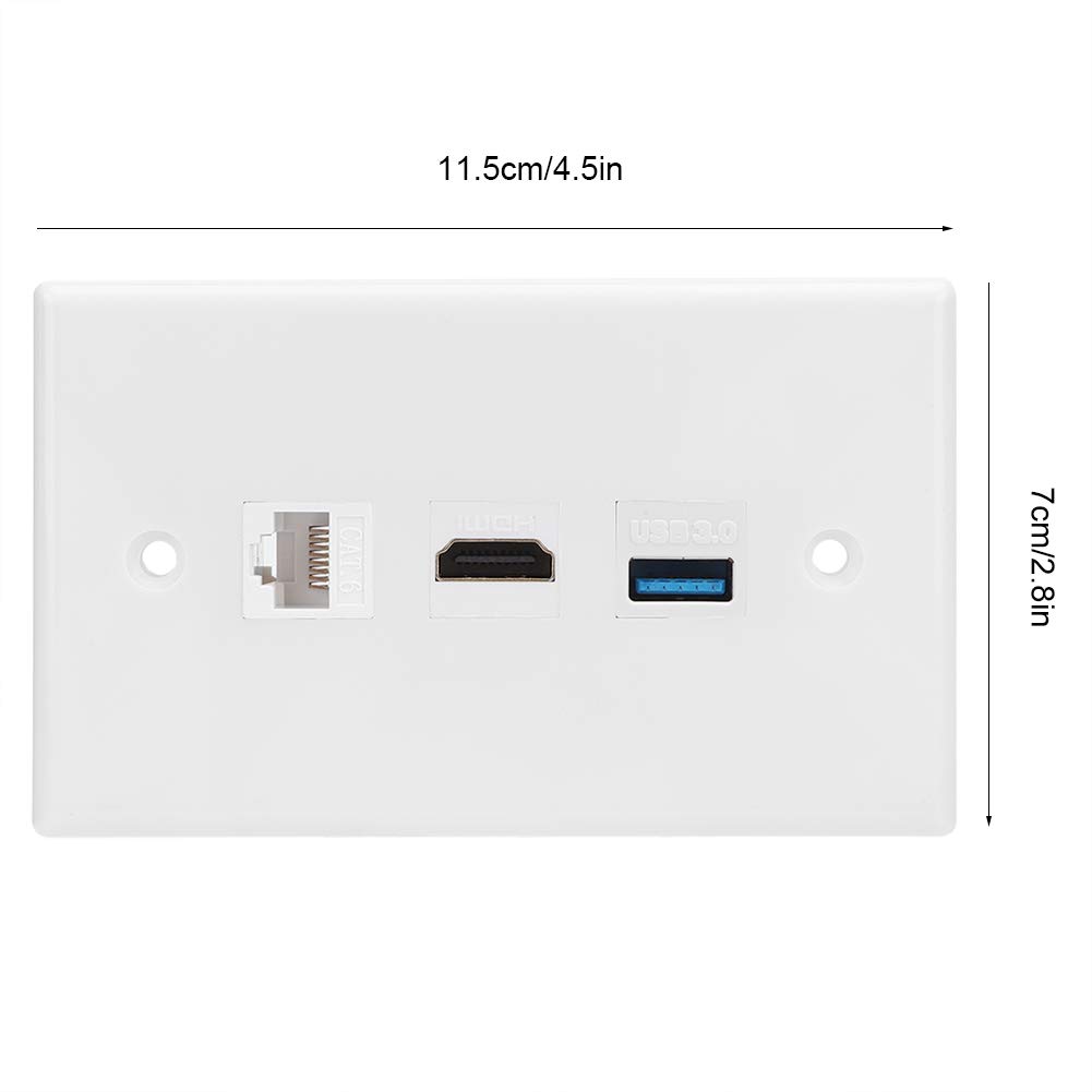 Piastra a muro Ethernet Cat6 HDMI USB 3.0 Pannello portatile multiplo