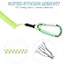 PATIKIL 6.5ft Spring Fishing Lanyard, 3 Pack Retractable Coiled Tether Spiral Coil Keychain Cord with Metal Clip & Split Ring for Pliers Boating Fly Fishing, Green