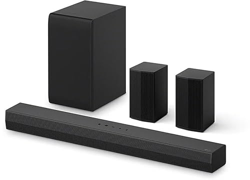 LG DS40TR 4.1 Soundbar (400W) mit kabellosem Subwoofer, HDMI und Bluetooth, WowCast-kompatibel, Heimkino-Soundsystem, schlankes Design, Schwarz [2024]