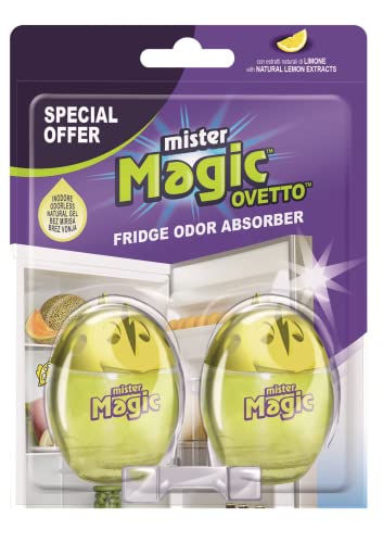 Mister Magic Ovetto Absorbe Olores para Nevera con extractos naturales de limón 2 unidades