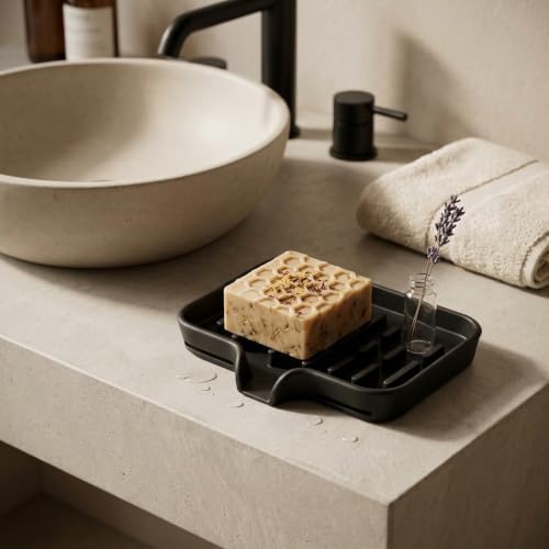 2 Pack Soap Dish with Drain, Self-Draining Silicone Soap Holder Tray for Bathroom Shower & Kitchen Countertop, Non-Slip & Easy Clean, Great for Ski Chalet & Alpine Lodge, Wonderful Winter Gift - 5