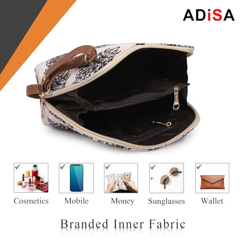 Image of ADISA Women Girls Floral Print Faux Leather Sling Bag Crossbody