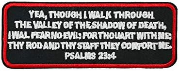Cute-Patch Bible Psalms 23:4 Embroidered Iron on Patch Easter Gifts Christian Badge