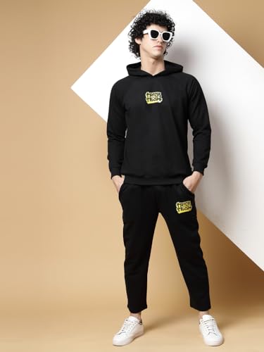 Image of Rigo Cotton Fleece Full Sleeves Oversized Co-ord Set for Men | Printed Hooded Track Suit Set for Men