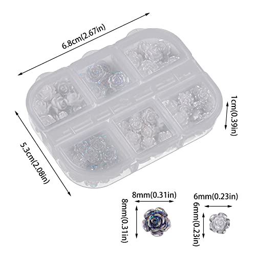 Ornamenti Floreali 3D 6 Griglie Strass Bianco