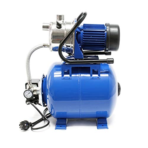 Wiltec Hauswasserwerk 1200W 3400l/h Hauswasserautomat mit Druckschalter und Membrankessel 19l...