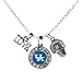 KENTUCKY WILDCATS Multi Charm Love Basketball Blue Silver Necklace Jewelry-UK Basketball Necklace
