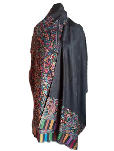 Image of Womens designer woolen suit for women with salwar and kashmiri shawl winter wear kani unstitched fabric set, stylish kurta pant set woollen dress material for women by pure pashmina wooltex