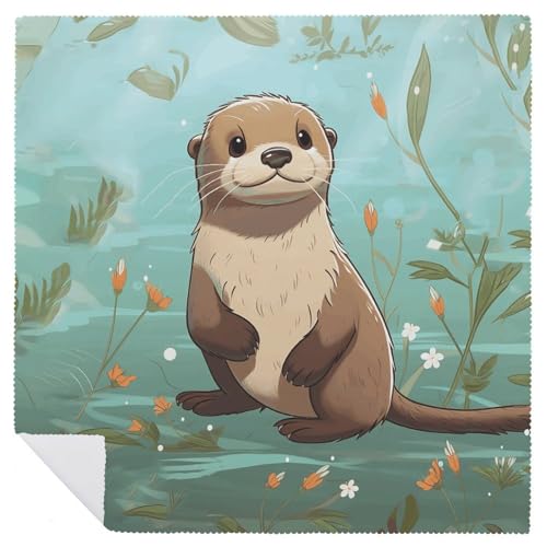 Servilletas de Tela Divertidas con Diseño de Nutria 4 Piezas miniatura 6