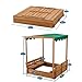 Outdoor Fun Embrace Nature with Kids Sandbox with Lid Sand Box for Kids Covered Canopy Lid for Foldable Bench Seats 48 x 48 Wooden Sandbox Backyard Outdoor Play 2 - 8 Years