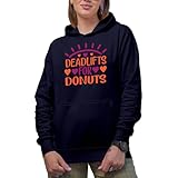 Dealifts For Donuts Bright Heart Athletic Gift Idea Navy Hooded Sweatshirt or Hoodie, XL