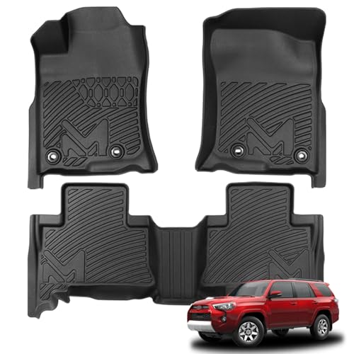 Floor Mats Custom for Toyota 4Runner 2013-2024 (7 Seats & 5 Seats) & 2014-2024 Lexus GX460 All Weather Cover Protection Waterproof Black TPE Automotive Floor Liner Front & Rear Row Full Set Car Mats